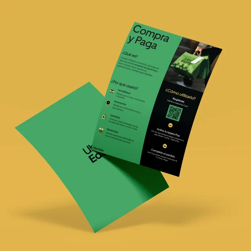 Compra y Paga promotional flyer for Uber in Mexico